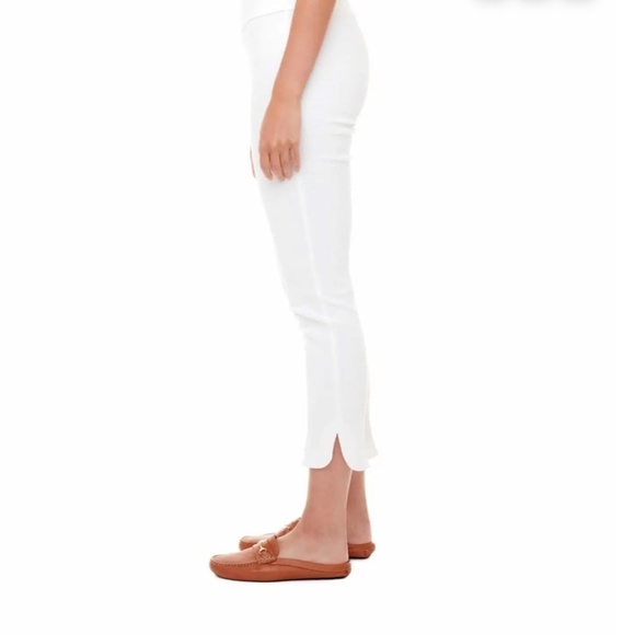 NWT Ecru Trousers Dress Pants Ankle Split hem Crop Ivory Off-White Coastal Sz 2 - Picture 1 of 16